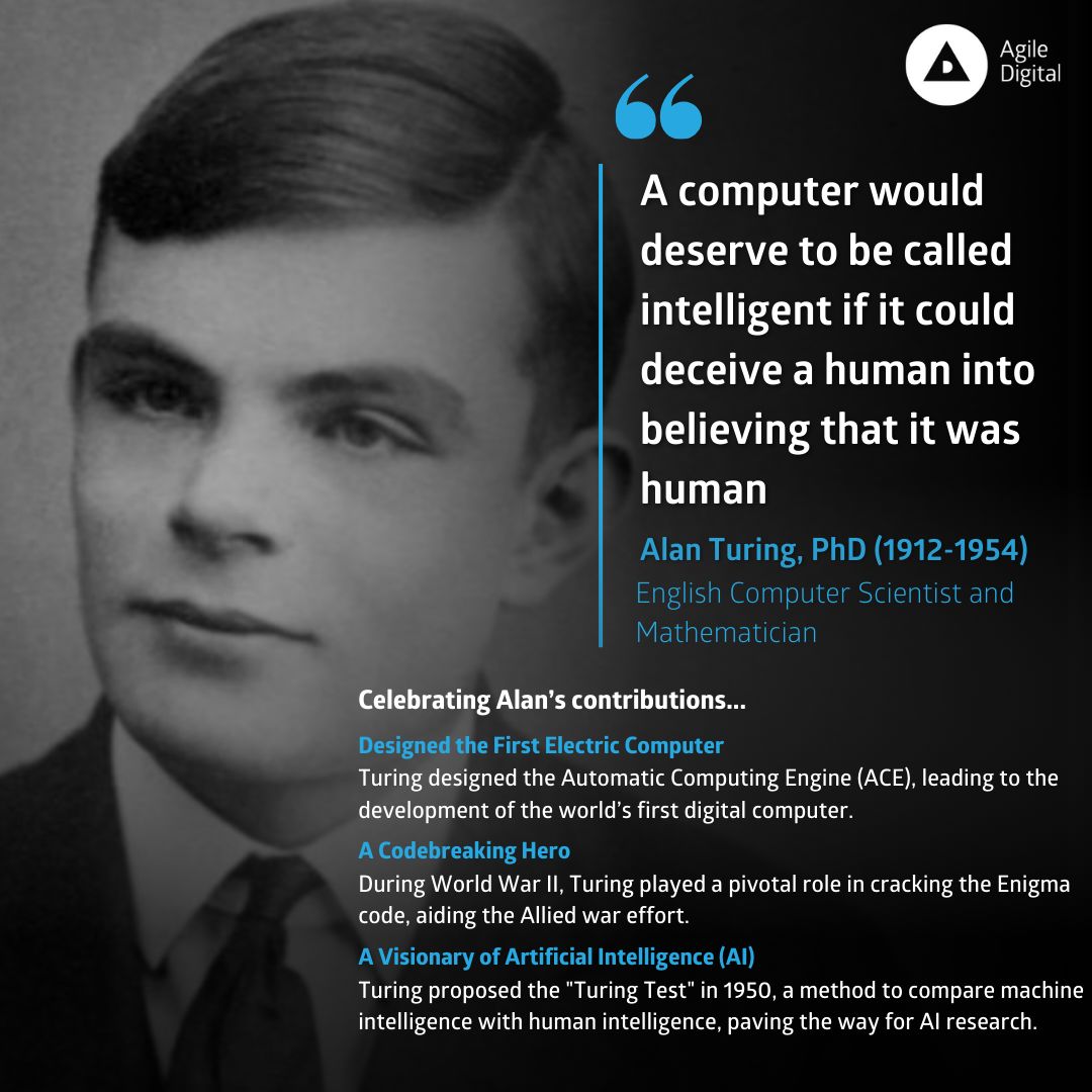 💻 March 1946: The first detailed design for the Automatic Computing Engine (ACE) was completed.

👨‍💻 Meet Alan Turing: the visionary computer scientist behind the design of the ACE. 

🚀 In 2025, Agile Digital is proud to celebrate the pioneers who revolutionised computing and