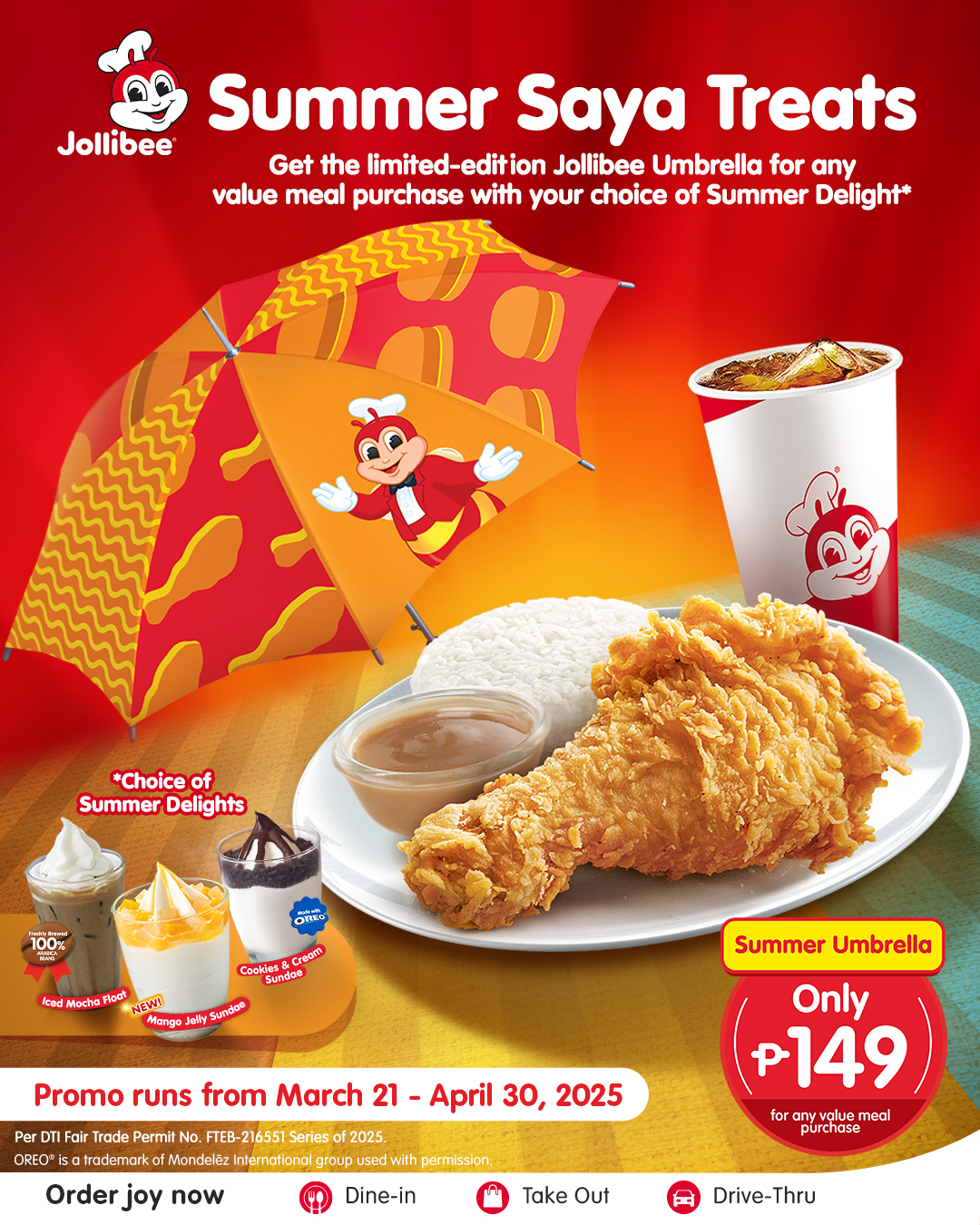小物 Jollibee Summer Umbrella 2024 Summer Saya without the summer sunburn! Get your very own