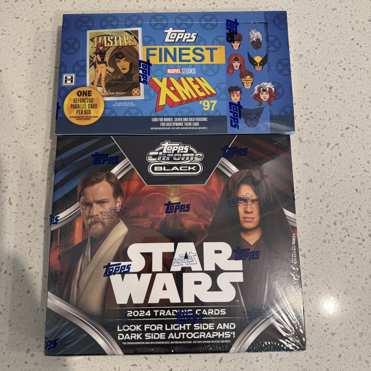 InPursuitofToys's tweet image. Picked up some new cards today! Hoping for some good pulls!

I grabbed these from @showtimetcg in Tempe, AZ, so hit em up if you’re in the area. 

#topps #toppsfinest  #toppscards #starwars #starwarscards #xmen #xmen97 #marvel #marvelcomics #starwarscelebration 
#tradingcards