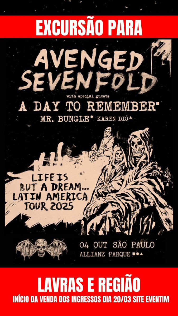 Juliacseabra's tweet photo. Excursão para o show do Avenged Sevenfold em SP! https://t.co/CXmrJy2j11
