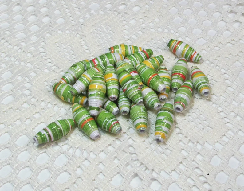 paperbeadboutiq's tweet photo. Paper Beads, Loose Handmade Jewelry Making Supplies Craft Supplies Barrel Green, Yellow and White https://t.co/pCf5yD9I1v via @Etsy #paperbeads #handmadebeads #jewelrymakingsupplies #handmadesupplies #springbeads https://t.co/oZ4bg1QkCG