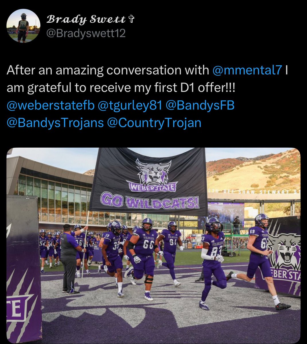 Tori Gurley (@tgurley81) on Twitter photo Congrats <a href="/Bradyswett12/">𝓑𝓻𝓪𝓭𝔂 𝓢𝔀𝓮𝓽𝓽 ✞</a> on the <a href="/weberstatefb/">Weber State Football 🏈</a> offer!!! We get #offers & #results at Torigurley.com Sign Up Now!!! Congrats <a href="/Bradyswett12/">𝓑𝓻𝓪𝓭𝔂 𝓢𝔀𝓮𝓽𝓽 ✞</a> on the <a href="/weberstatefb/">Weber State Football 🏈</a> offer!!! We get #offers & #results at Torigurley.com Sign Up Now!!!