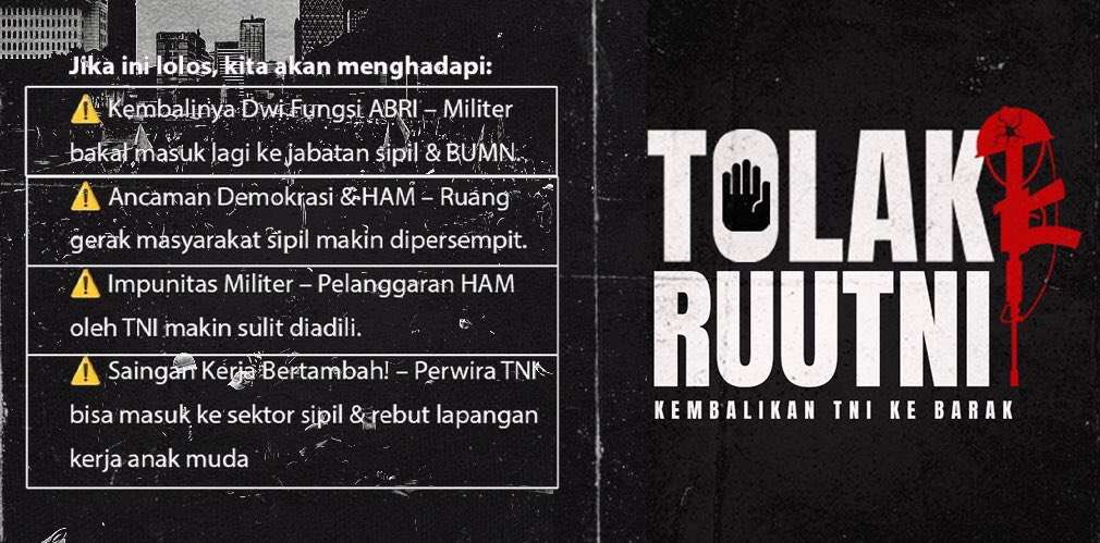 Stay safe everyone! May we all always be under God's protection.

#TolakRUUTNI
#TolakRevisiUUTNI
#PeringatanDarurat 
#IndonesiaGelap
#TolakDwifungsiABRI