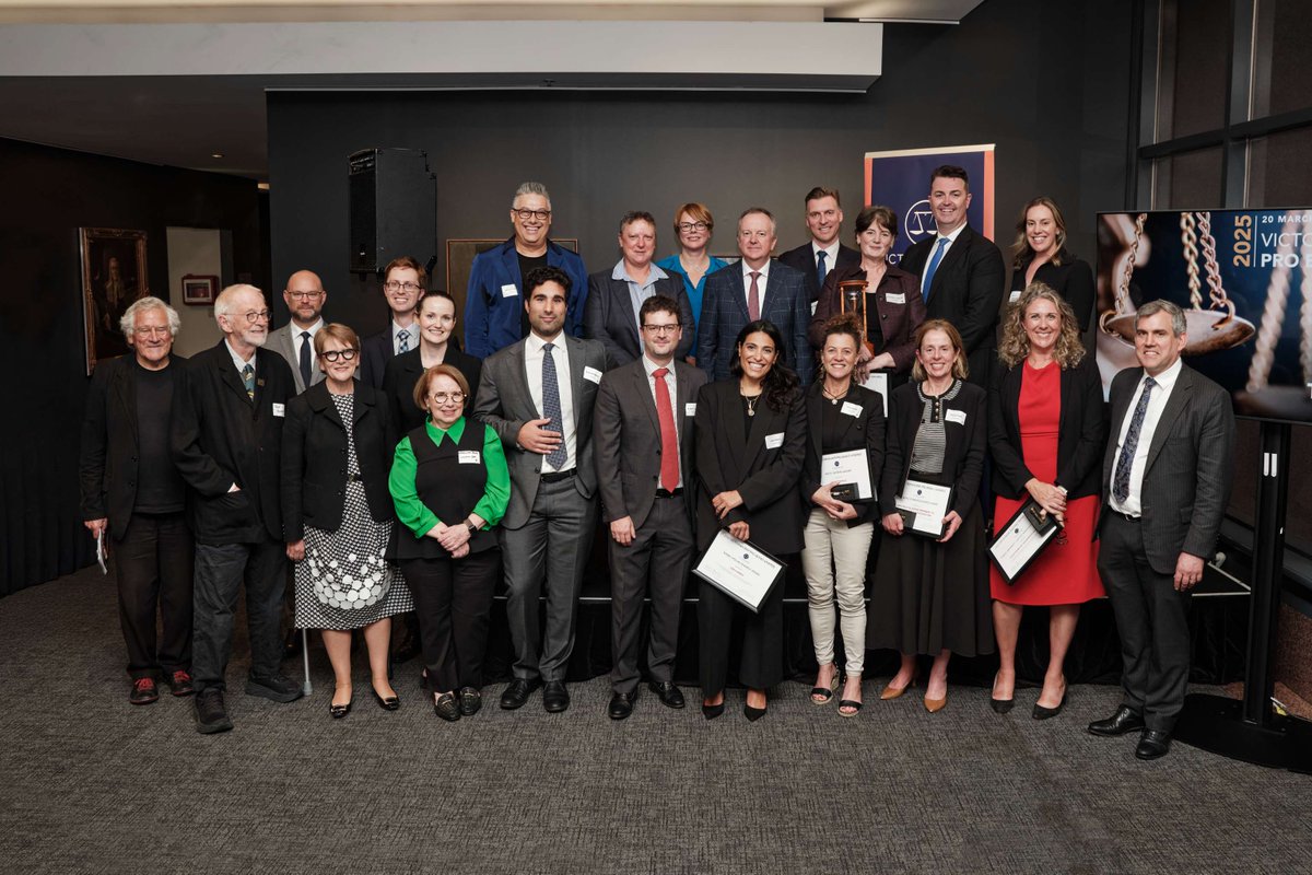 The 2025 Victorian Bar Pro Bono Awards were held last night, with Fiona McLeod AO SC receiving the Victorian Bar Pro Bono Trophy, the highest honour that can be bestowed. Read about it here: vicbar.com.au/Web/Contents/N…