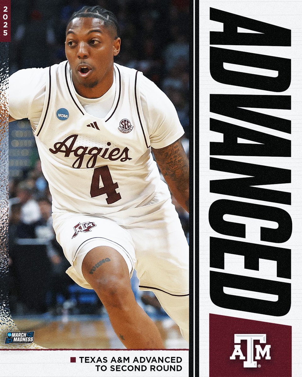 (4) TEXAS A&amp;M ROLLS PAST ROUND ONE 🙌

The Aggies’ strong showing gives them the W over (13) Yale, 80-71 📈 #MarchMadness