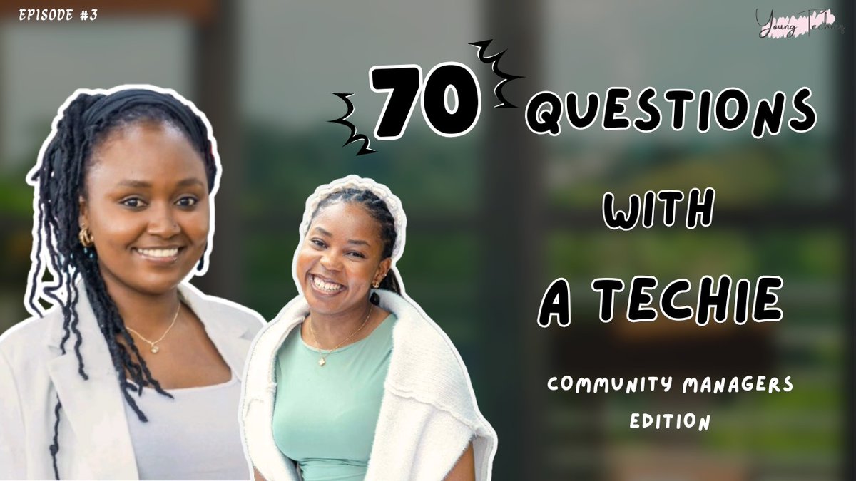 youngtechiez's tweet image. Brace yourselves, Episode 3 of 70 Questions with a Techie is loading! This time, we’re sitting down with the incredible @TabithaKavyu. 🔥

Any guesses on what surprises she’ll reveal? Stay tuned!

#youngtechiez #70questions