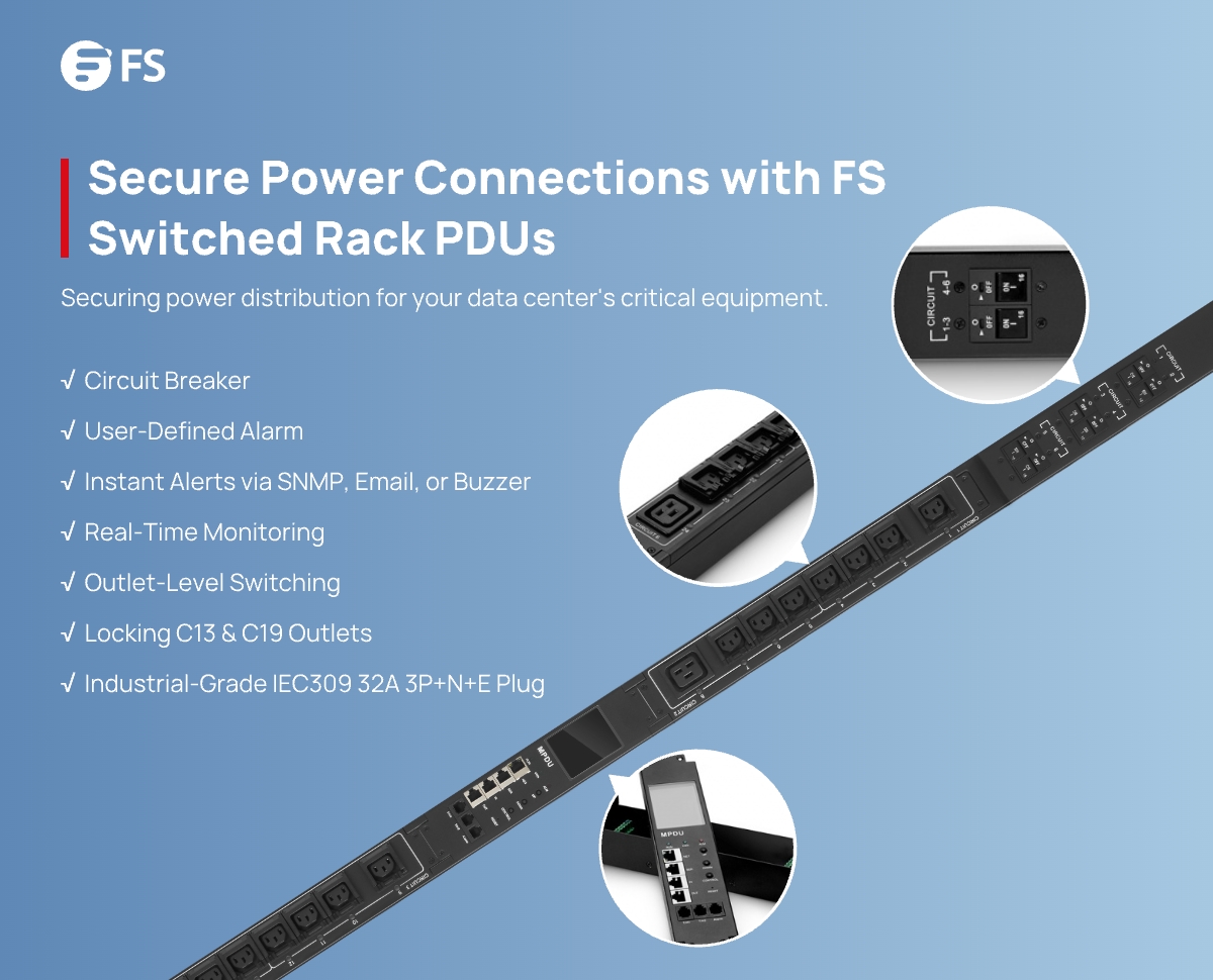 FScom_inc's tweet image. Did you know a single unplugged connection can cause costly downtime? Don't worry—FS switched #PDU with locking outlets and user-defined alarm thresholds is your ideal solution to ensure secure #powerdistribution for your critical equipments.
Shop now: fs.com/products/74158…