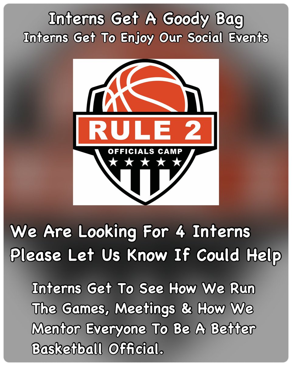 CampRule2's tweet image. Attention to all #Interns 
We are looking for you!! Msg us or check out our website for more information. #rule2officialscamp #RefereeCamp