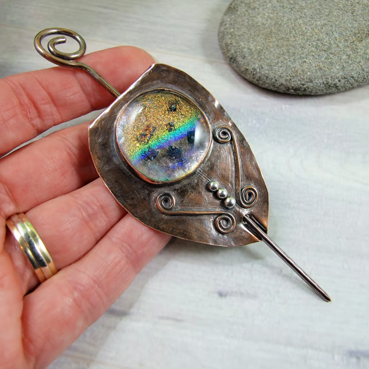 Artisan Shawl Pin Brooch. Copper with Artisan D... - Folksy folksy.com/items/8484383-… #newonfolksy #CGArtisans