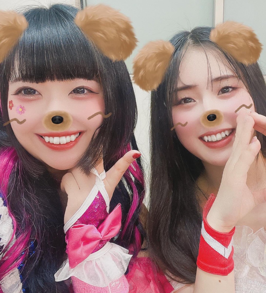 ちなみに私の方がメイちゃんと仲良い🍑🍎 #evo_pw