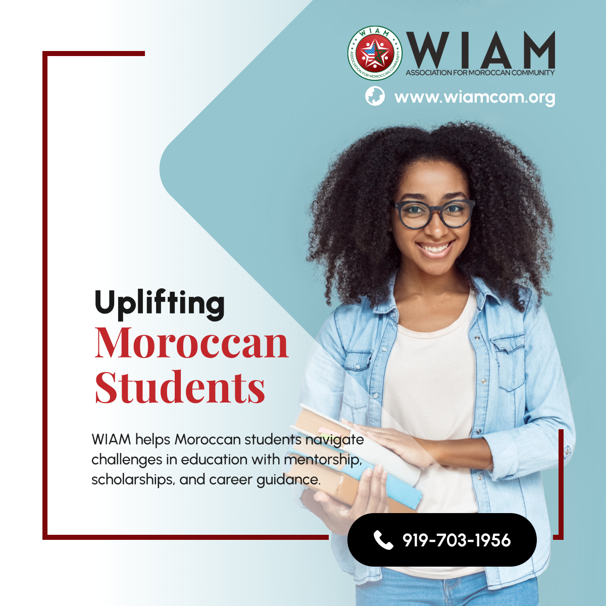 WiamMoroccan's tweet photo. We are committed to helping Moroccan students succeed by providing the support they need to reach their goals. Join us today! 

#CharityOrganization #ApexNC #StudentEmpowerment https://t.co/NfgUNzqbBf