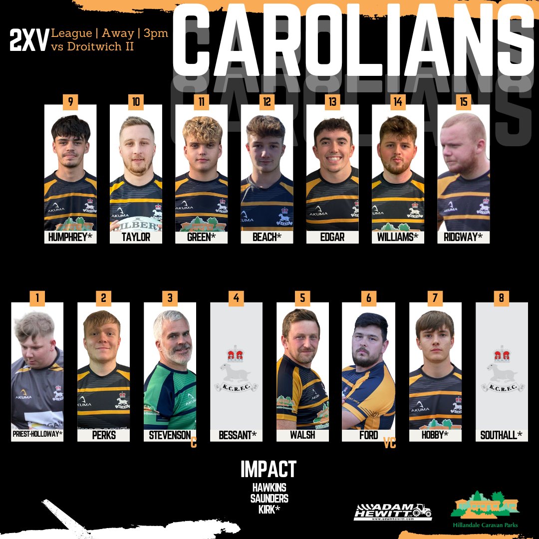 Friday morning ☕ team drop...

The 1XV run out for their last home league game of the season as they welcome Newcastle.

Our 2XV make the short pootle to Droitwich for a local derby. A win keeps their top 6 hopes very much alive.

Get down and give the lads your support!