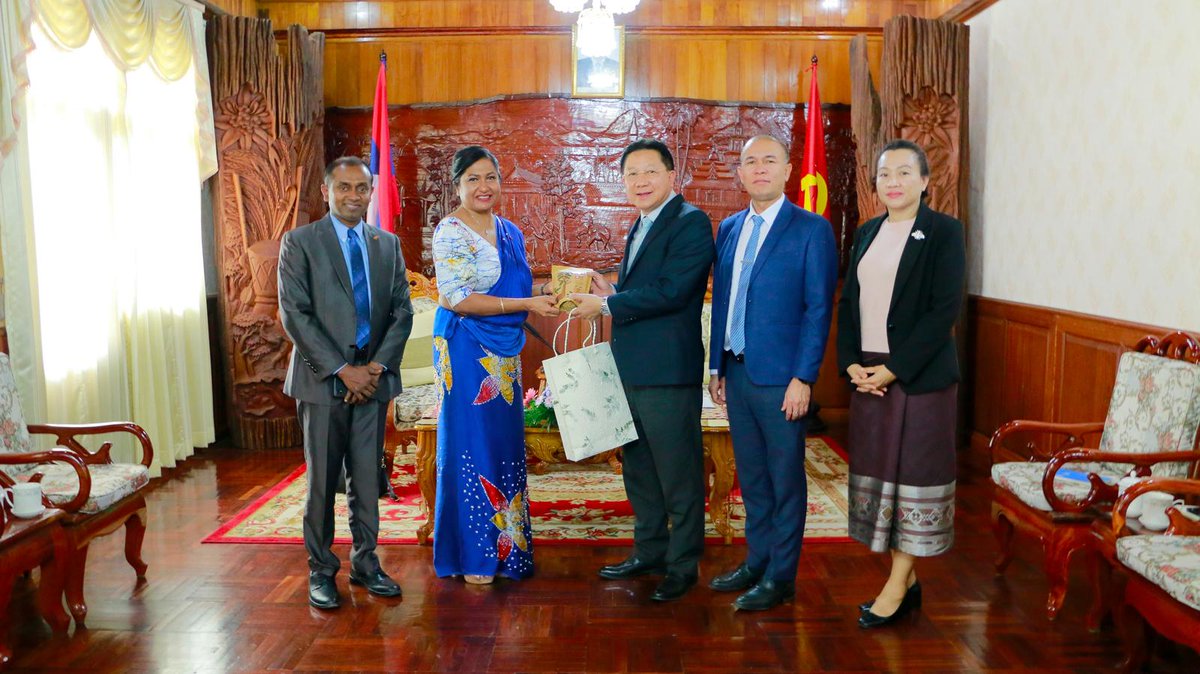 SLinBangkok's tweet photo. Strengthening Agricultural Cooperation between Sri Lanka and Laos
#DiplomacyLk https://t.co/etPf8waxCh