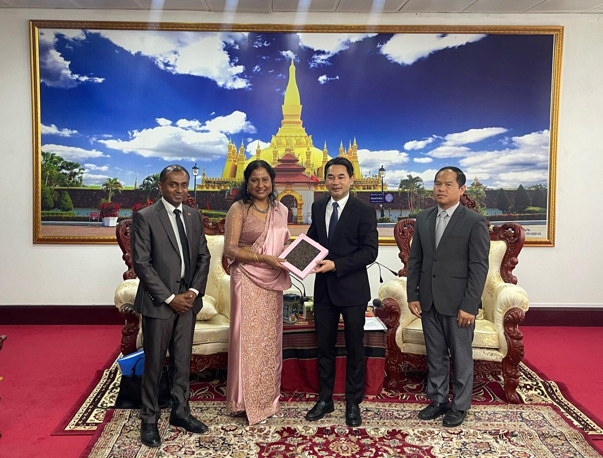 SLinBangkok's tweet photo. Promoting Trade, Investment and Industrial Collaboration between Sri Lanka and Laos
#DiplomacyLk https://t.co/ZdxQR3RXDp