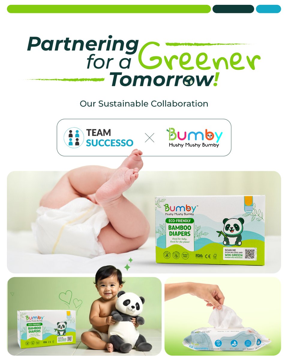 teamsuccesso's tweet photo. 🌱 A Greener Start for Tiny Feet! 🌱

TeamSuccesso x Bumby—eco-friendly bamboo diapers &amp; biodegradable wipes for a greener future. 🍃👶💚

Sustainable brand? Let’s grow together! 🌍♻️

#SustainableParenting #EcoFriendlyDiapers #GreenFuture #TeamSuccesso #Bumby #ForThePlanet https://t.co/De3iqi4uPW