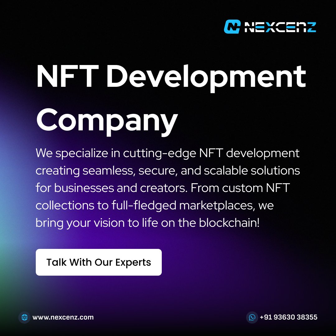 nexcenz's tweet photo. Turn your ideas into reality with our expert #NFTDevelopmentServices!From #SmartContracts to custom #NFTMarketplace,we build secure & scalable #NFT Solutions.Start your #Web3 journey with us today!
Explore- https://t.co/bCbLmRyX2b
#NFTs #NFTGiveaway #NFTCommunity #NFTBOOKS #dex https://t.co/elEyxrD3DX