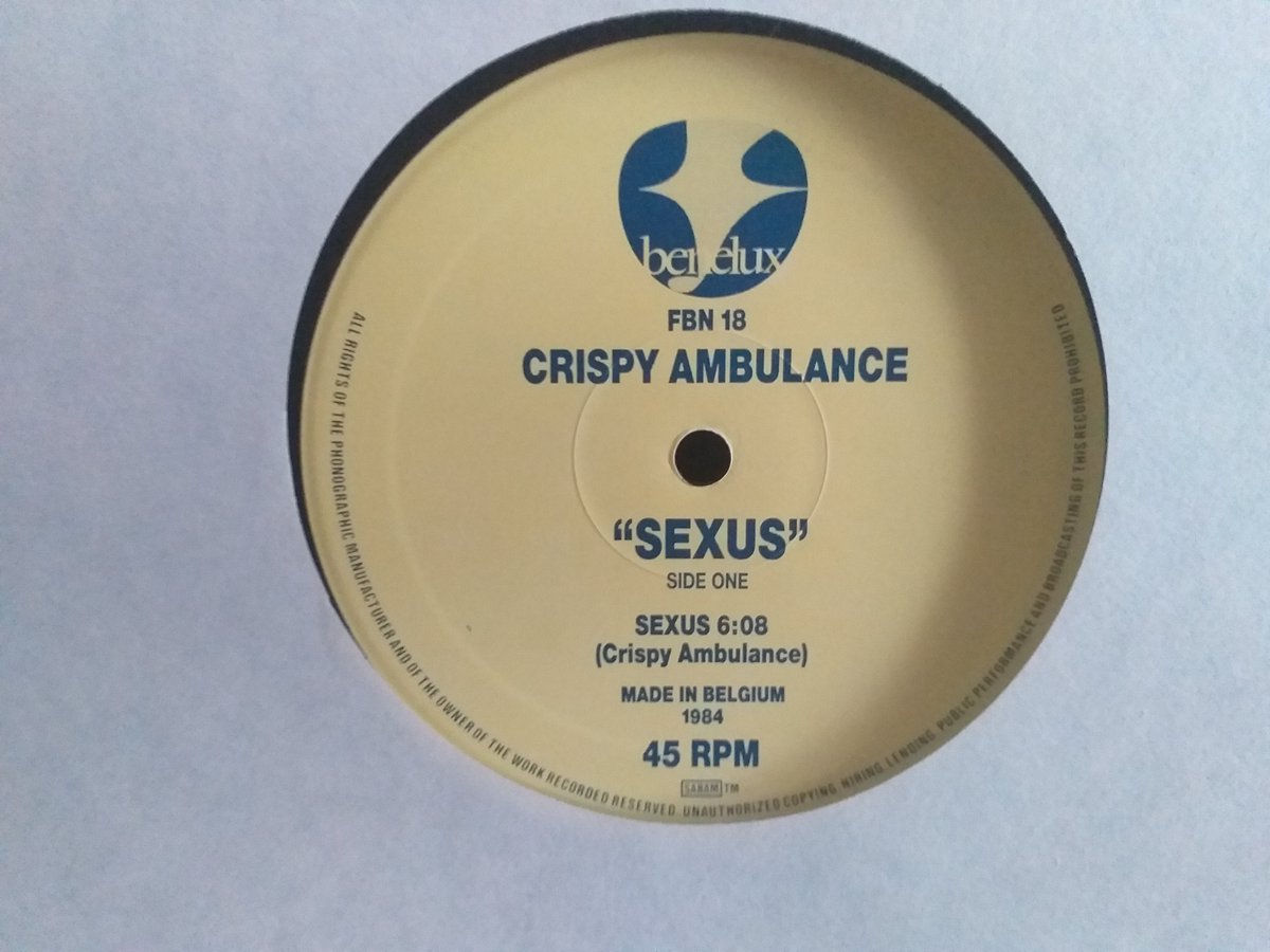 FactoryRecCol's tweet photo. FBN 18 Crispy Ambulance "Sexus" 12" 1984 single factory benelux with design by JFO/VAG #FACTORYRECORDS #factorybenelux #fbn18 #crispyambulance https://t.co/5FnpC345Eq