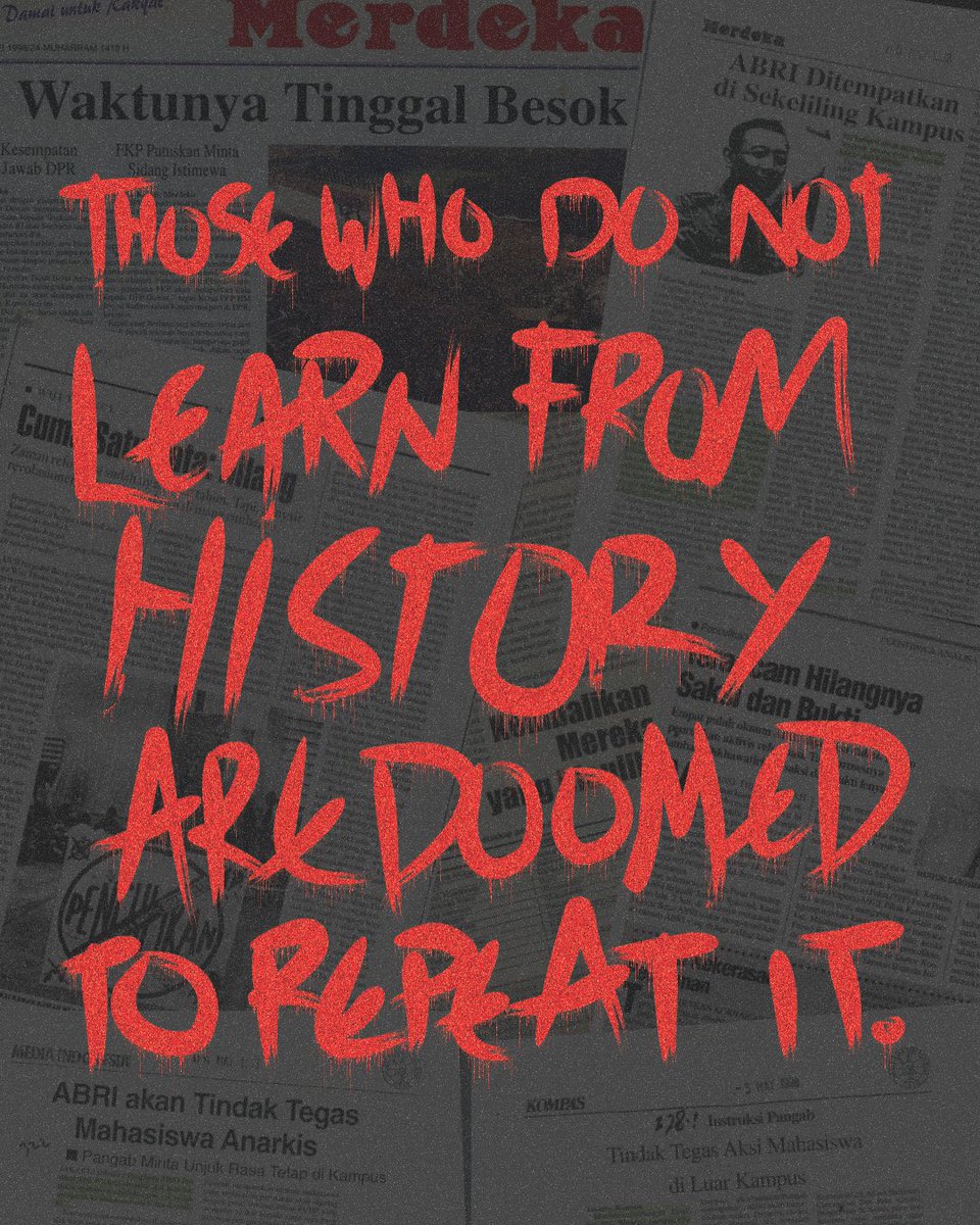 Bayangin perempuan makin gaada ruang gerak, karena yg diatas isinya org cabul semua

#TolakRUUTNI
#TolakRevisiUUTNI
#PeringatanDarurat 
#IndonesiaGelap
#TolakDwifungsiABRI 
#TolakRUUPolri 
#TolakRUUKejaksaan