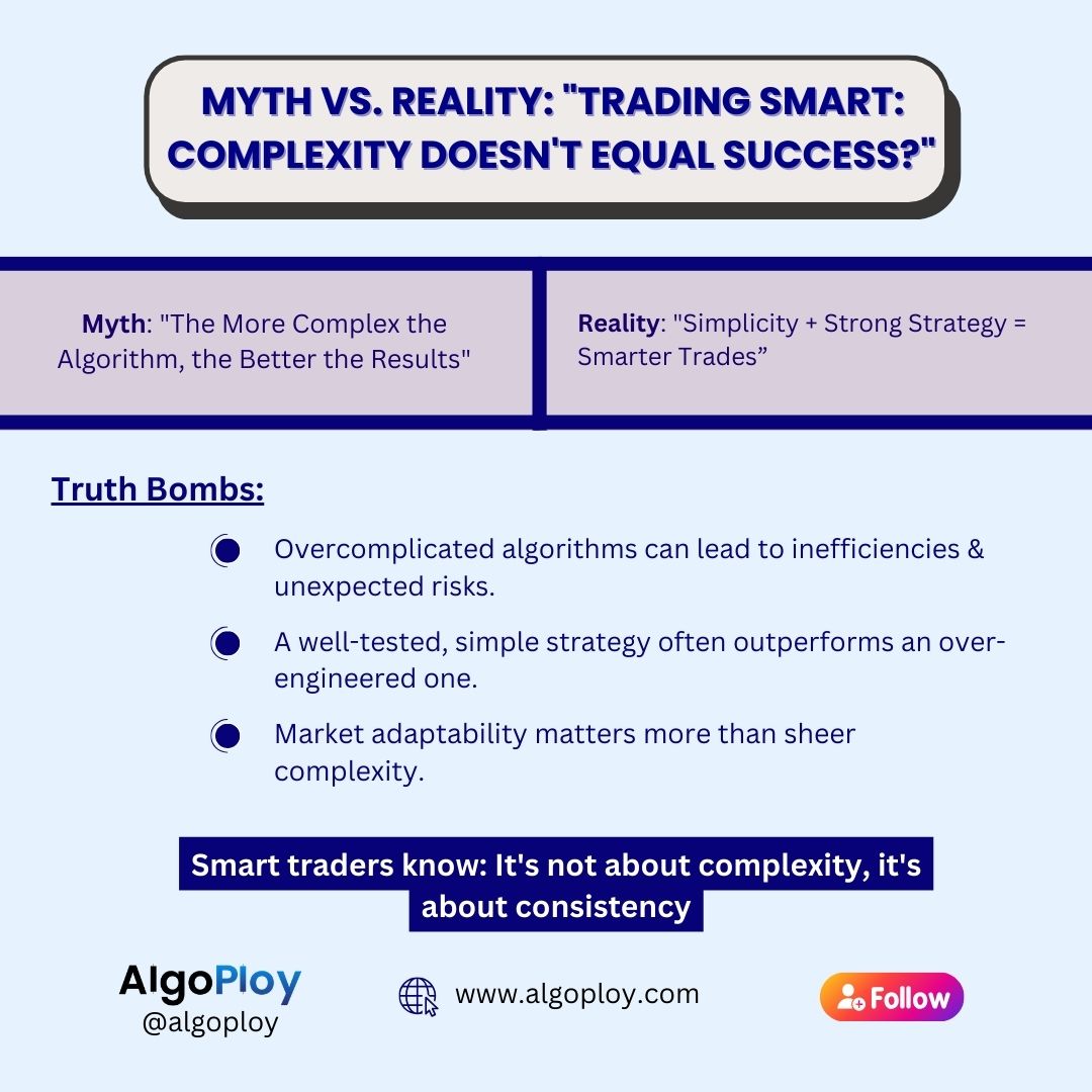 AlgoPloy's tweet photo. 👉 💯  Many believe complex algorithms yield better trading results, but that’s a myth, Overcomplication can lead to inefficiencies, risks, and poor adaptability.

🔗 https://t.co/Q42xRcmv3H | @AlgoPloy 

#AlgoTrading #SmartTrading #TradingStrategy #InvestWisely https://t.co/7qZjaWsJBM