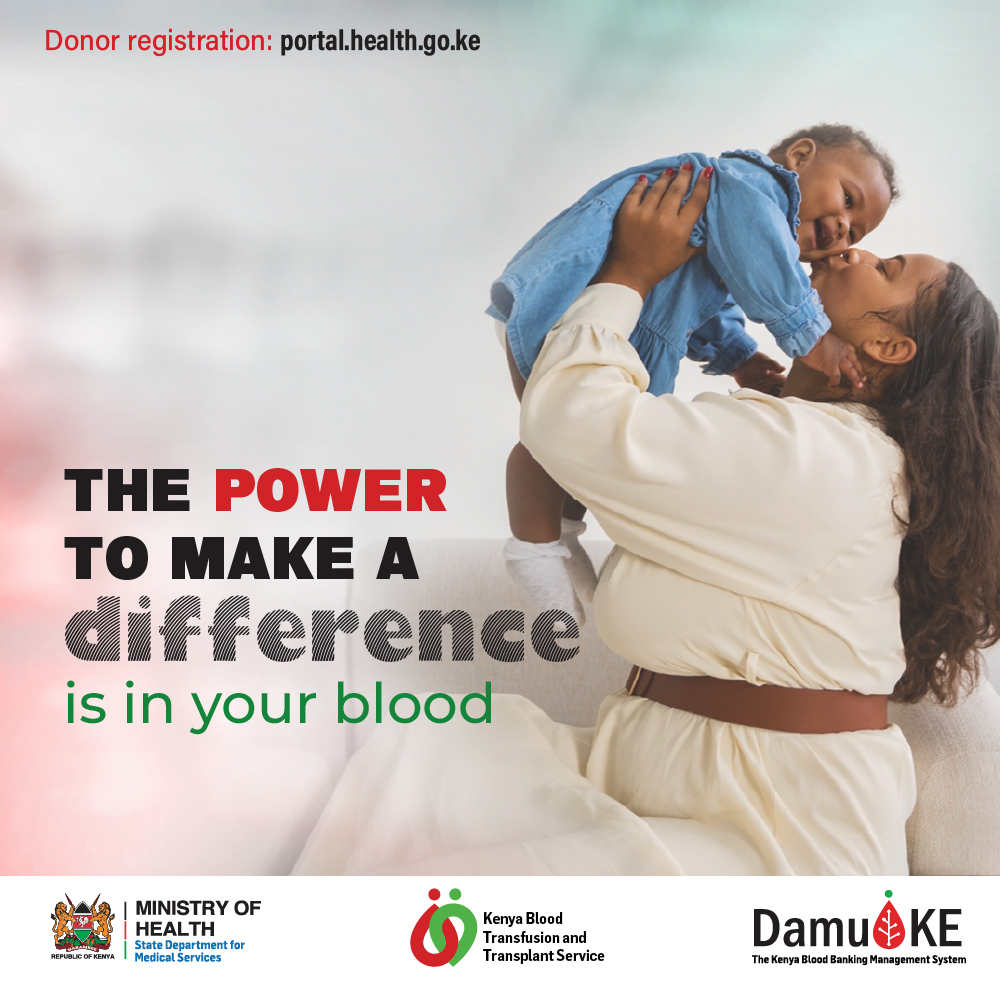 Kenya Tissue and Transplant Authority (@official_ktta) on Twitter photo In your blood lies the promise of a brighter tomorrow for mothers, children, and entire families. Your donation can change the course of someone’s life story. Join us at KTTA.go.ke/itsinyourblood and be the difference.
<a href="/MOH_Kenya/">Ministry of Health</a> In your blood lies the promise of a brighter tomorrow for mothers, children, and entire families. Your donation can change the course of someone’s life story. Join us at KTTA.go.ke/itsinyourblood and be the difference.
<a href="/MOH_Kenya/">Ministry of Health</a>