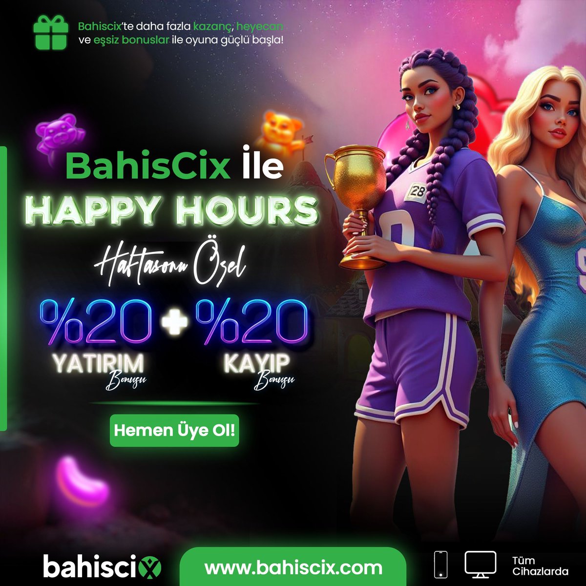 bahiscixgiris's tweet photo. ❤️ BAHİSCİX İle HAPPY HOURS SAATİ BAŞLADI!

💎 LİMİTSİZ EĞLENCE...

💸 "Yatırım Yap %20 Yatırım Bonusu + %20 Kayıp Bonusunu Al!"

🏆 7/24 hızlı ve güvenli yatırım çekim #BahisCix'te!

💚 https://t.co/CFDMr6AnqZ

#Bahiscix
#BahiscixCasino
#BahiscixBet https://t.co/L4Arvad0ZA