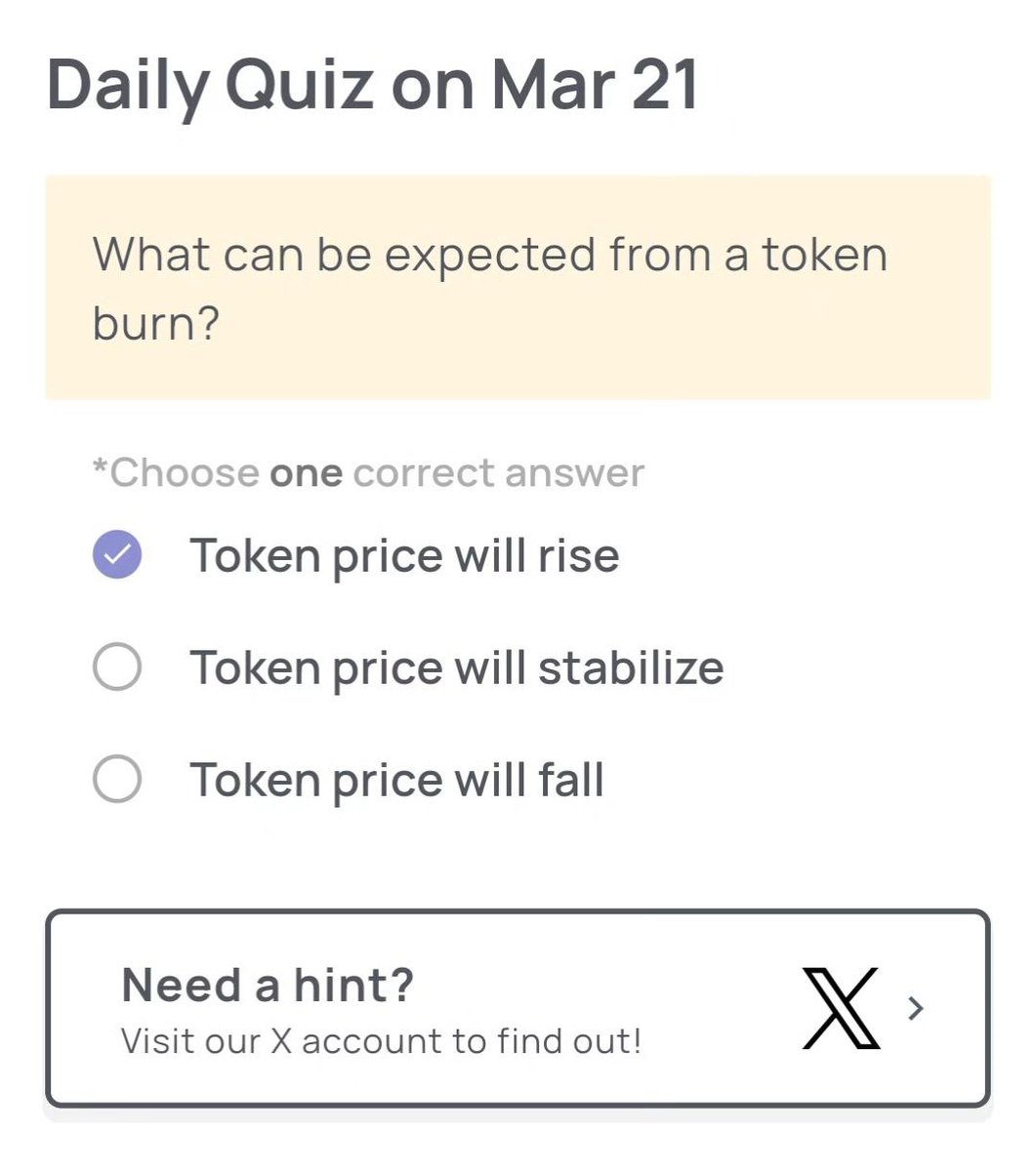 1🔥 Ari Wallet quiz answer !
🗓️ 21.03.2025

🎯 Answer :  ( C ) 
✅ Daily Check in 
✅ Daily Quiz 

2🔥 Xenea Wallet quiz answer !
🗓️ 21.03.2025

✅ Answer :  ( A )
✅ Daily Check in 
✅ Daily Quiz 

$BOI

<a href="/Boithebear/">Boi</a>