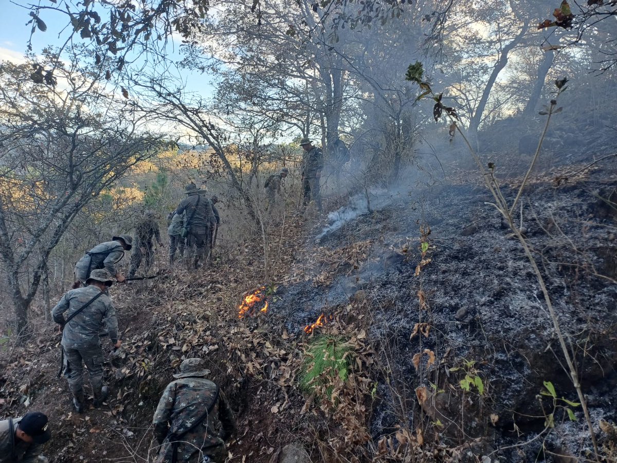 Al servicio de la población guatemalteca. 🇬🇹🫡

Segunda Brigada de Policía Militar del Ejército de Guatemala realizó trabajos de supresión de incendio forestal en el caserío Chivoc, San Juan Sacatepéquez, #Guatemala.

¡El pueblo digno es primero!
#EjércitoGT