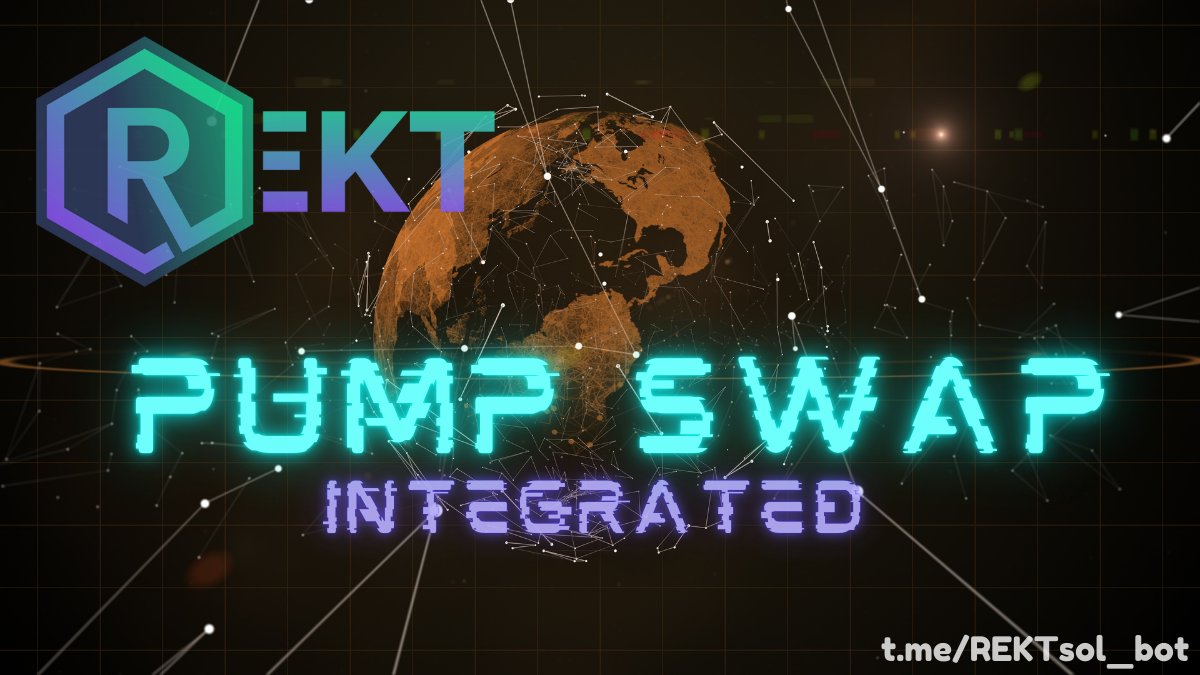 rektbot_app's tweet photo. โก๏ธ PumpSwap is now fully integrated into REKT Bot โ๏ธ
Seamless Solana trading just got even faster.
Trade directly from Telegram with lightning speed โก๏ธ๐ฒ
#Solana #TelegramTrading #REKTbot #PumpSwap https://t.co/IN48fu01yD