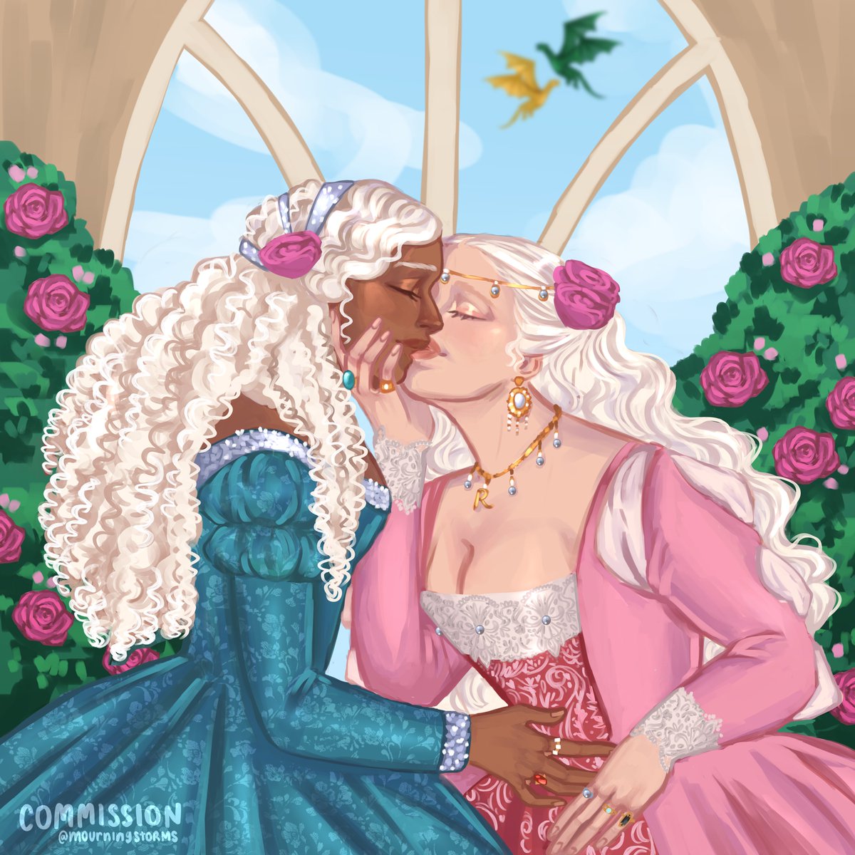 AHHHHHHHHHHHH THANK YOU SO MUCH <a href="/mourningstorms/">🌙| comms closeddd</a> FOR THIS AMAZING #LAENYRA COMMISSION!!!! LOOK AT MY GIRLS!!!