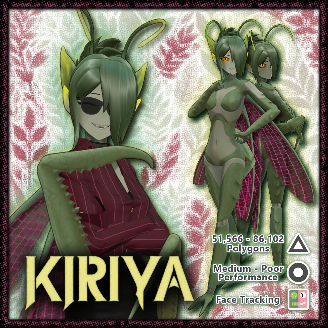 Graelyth's tweet image. Kiriya is now availabe!
Links in bio
🐞🪲🐞🪲🐞🐞🪲🐞🪲🐞🐞🪲🐞🪲🐞
There's a free trial avatar linked on her store pages!
Please use #KiriyaVRC when posting your edits! I look forward to seeing what you all do with her!