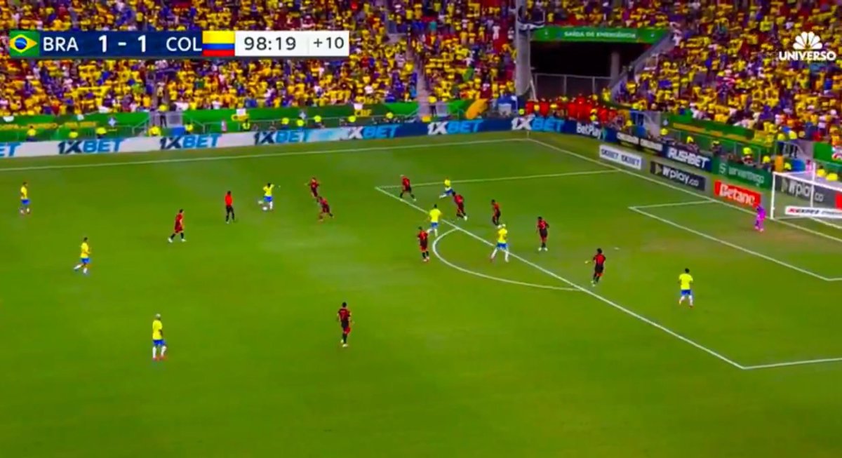 shhhreya_'s tweet photo. Vini wins it for Brazil💛

Feels there is a better performance at last from this talented squad.

Need to improve more and march towards the 2026 World Cup🔥

#BRACOL #WorldCupQualifiers #WCQ2026 https://t.co/1AugcvROsW