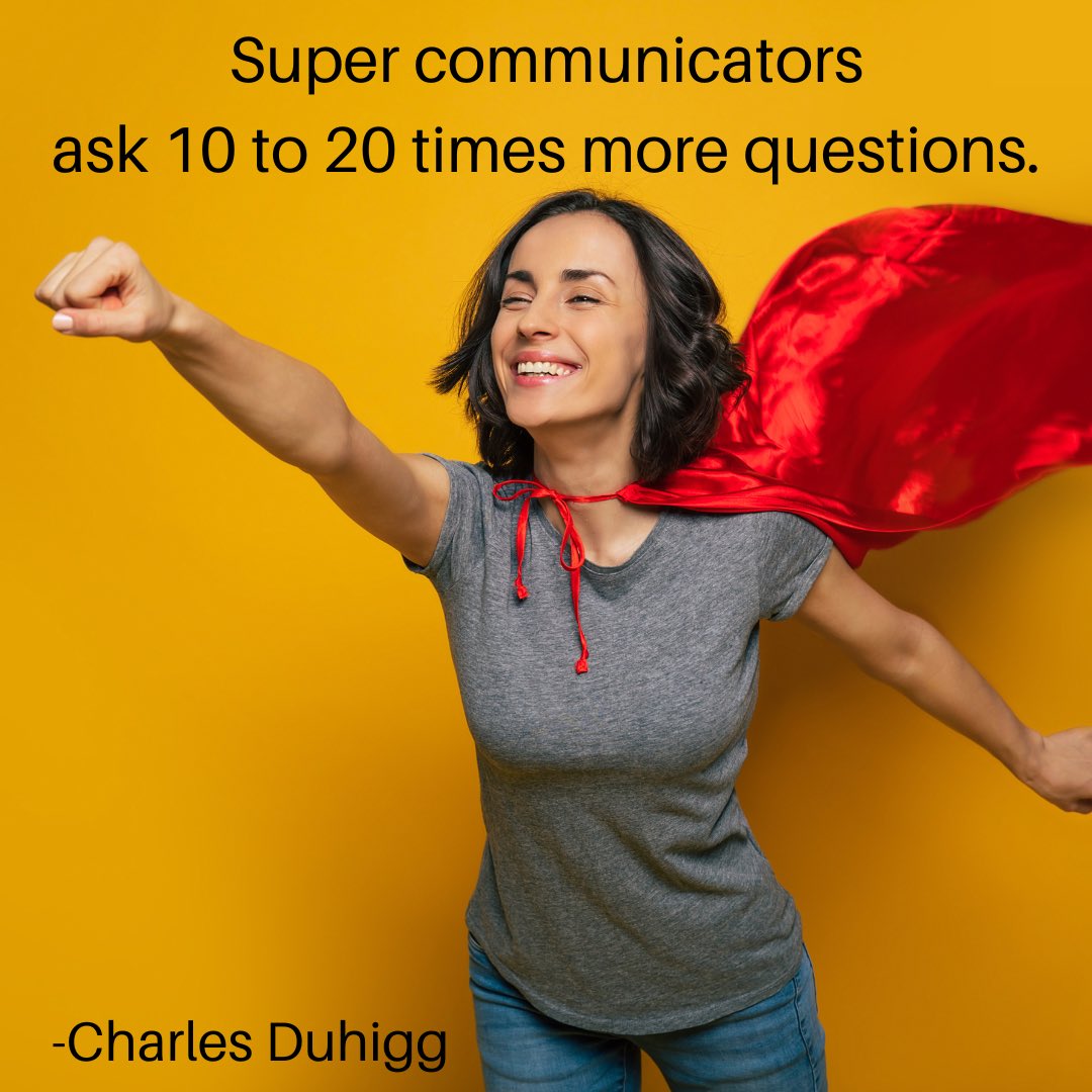 TannerMorrill's tweet photo. Super communicators ask 10-20X more questions. Be inquisitive!

#howtowinfriendsandinfluencepeople #utah #utahcounty #networking #askquestions #friendship #business https://t.co/o8P8HKP5Ui
