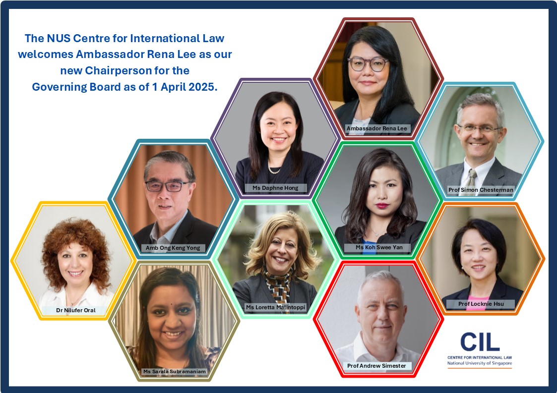 NUS Centre for International Law (@nus_cil) on Twitter photo 𝗧𝗵𝗲 𝗡𝗨𝗦 𝗖𝗲𝗻𝘁𝗿𝗲 𝗳𝗼𝗿 𝗜𝗻𝘁𝗲𝗿𝗻𝗮𝘁𝗶𝗼𝗻𝗮𝗹 𝗟𝗮𝘄 𝘄𝗲𝗹𝗰𝗼𝗺𝗲𝘀 𝗔𝗺𝗯𝗮𝘀𝘀𝗮𝗱𝗼𝗿 𝗥𝗲𝗻𝗮 𝗟𝗲𝗲 𝗮𝘀 𝗻𝗲𝘄 𝗖𝗵𝗮𝗶𝗿𝗽𝗲𝗿𝘀𝗼𝗻 𝗳𝗼𝗿 𝘁𝗵𝗲
𝗚𝗼𝘃𝗲𝗿𝗻𝗶𝗻𝗴 𝗕𝗼𝗮𝗿𝗱 𝗮𝘀 𝗼𝗳 𝟭 𝗔𝗽𝗿𝗶𝗹 𝟮𝟬𝟮𝟱. cil.nus.edu.sg/about-us/gover…
<a href="/RenaLeeForICJ/">Ambassador Rena Lee ICJ Campaign</a> 𝗧𝗵𝗲 𝗡𝗨𝗦 𝗖𝗲𝗻𝘁𝗿𝗲 𝗳𝗼𝗿 𝗜𝗻𝘁𝗲𝗿𝗻𝗮𝘁𝗶𝗼𝗻𝗮𝗹 𝗟𝗮𝘄 𝘄𝗲𝗹𝗰𝗼𝗺𝗲𝘀 𝗔𝗺𝗯𝗮𝘀𝘀𝗮𝗱𝗼𝗿 𝗥𝗲𝗻𝗮 𝗟𝗲𝗲 𝗮𝘀 𝗻𝗲𝘄 𝗖𝗵𝗮𝗶𝗿𝗽𝗲𝗿𝘀𝗼𝗻 𝗳𝗼𝗿 𝘁𝗵𝗲
𝗚𝗼𝘃𝗲𝗿𝗻𝗶𝗻𝗴 𝗕𝗼𝗮𝗿𝗱 𝗮𝘀 𝗼𝗳 𝟭 𝗔𝗽𝗿𝗶𝗹 𝟮𝟬𝟮𝟱. cil.nus.edu.sg/about-us/gover…
<a href="/RenaLeeForICJ/">Ambassador Rena Lee ICJ Campaign</a>