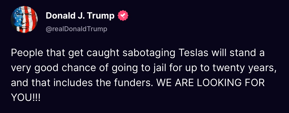 GuntherEagleman's tweet photo. Trump just sent a direct message to ALL those who terrorize.

“WE ARE LOOKING FOR YOU!!!” https://t.co/y0FOkeKwJy