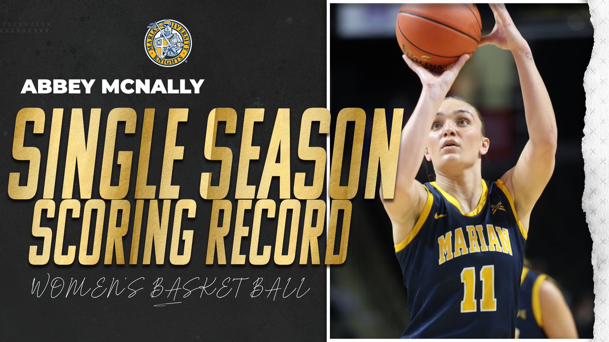 🚨RECORD SETTER🚨

Abbey McNally converts a three-point play to score her 20th point of the game, and with the basket she breaks Ella Collier's single-season scoring record for <a href="/MarianUnivWBB/">MarianWBB</a>!