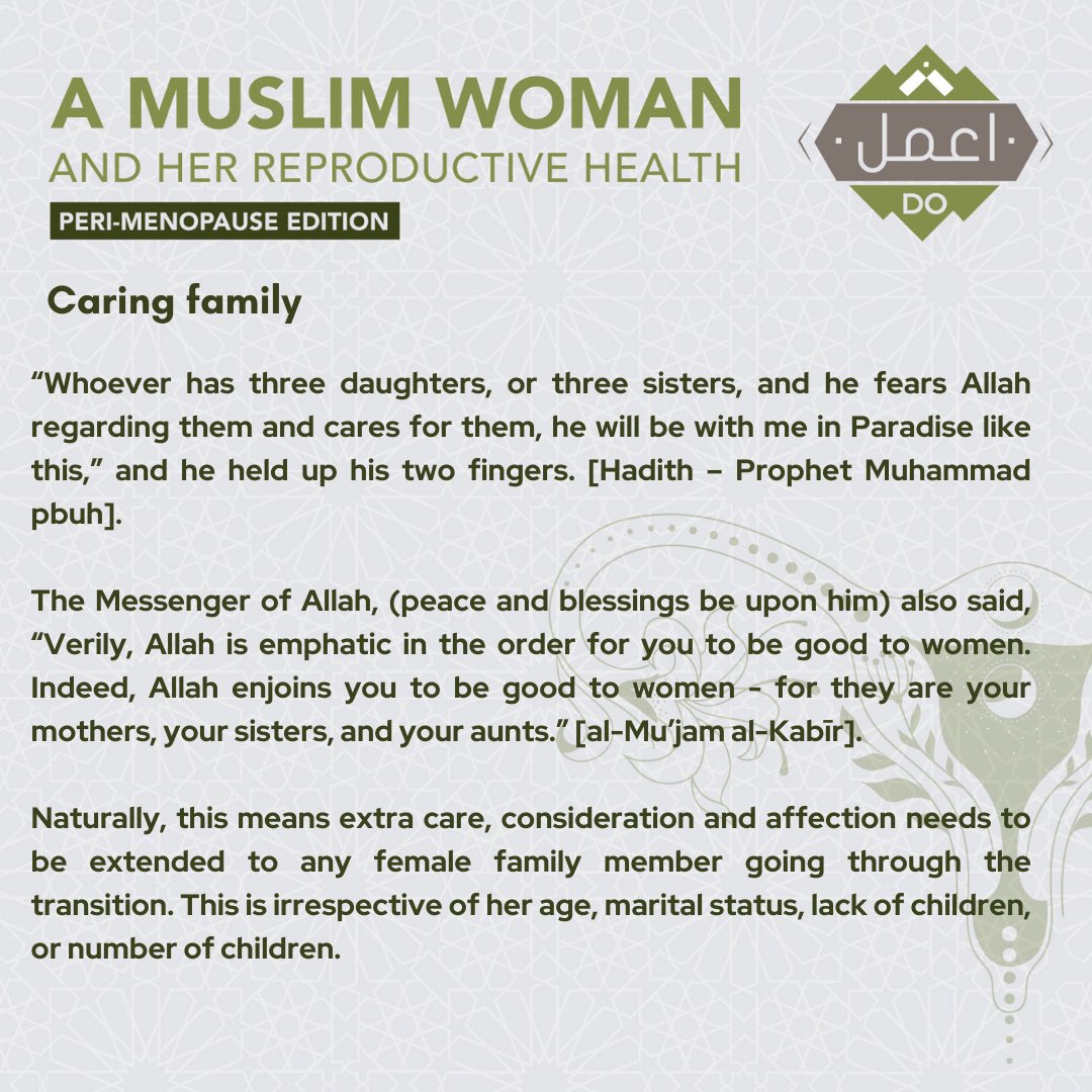 dolearningZA's tweet image. 20. Caring family 

#DoLearning #RamadanSeries #MuslimWoman #perimenopause #Islam