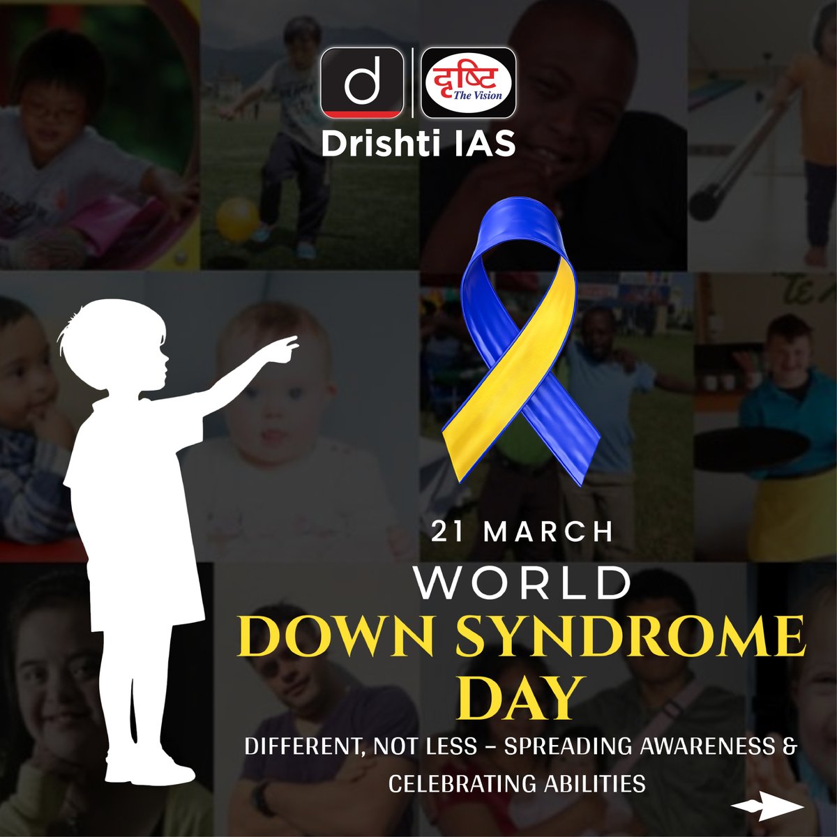 drishtiiaseng's tweet image. Everyone needs support sometimes. Be their support system  

World Down Syndrome Day 2025

#WorldDownSyndromeDay #DownSyndrome #WDSD #GlobalAwareness #Chromosome #Disorder #WithUsNotForUs #Awareness #Disease #Health #Medical #Treatment #HealthCare #DrishtiIAS #DrishtiIASEnglish