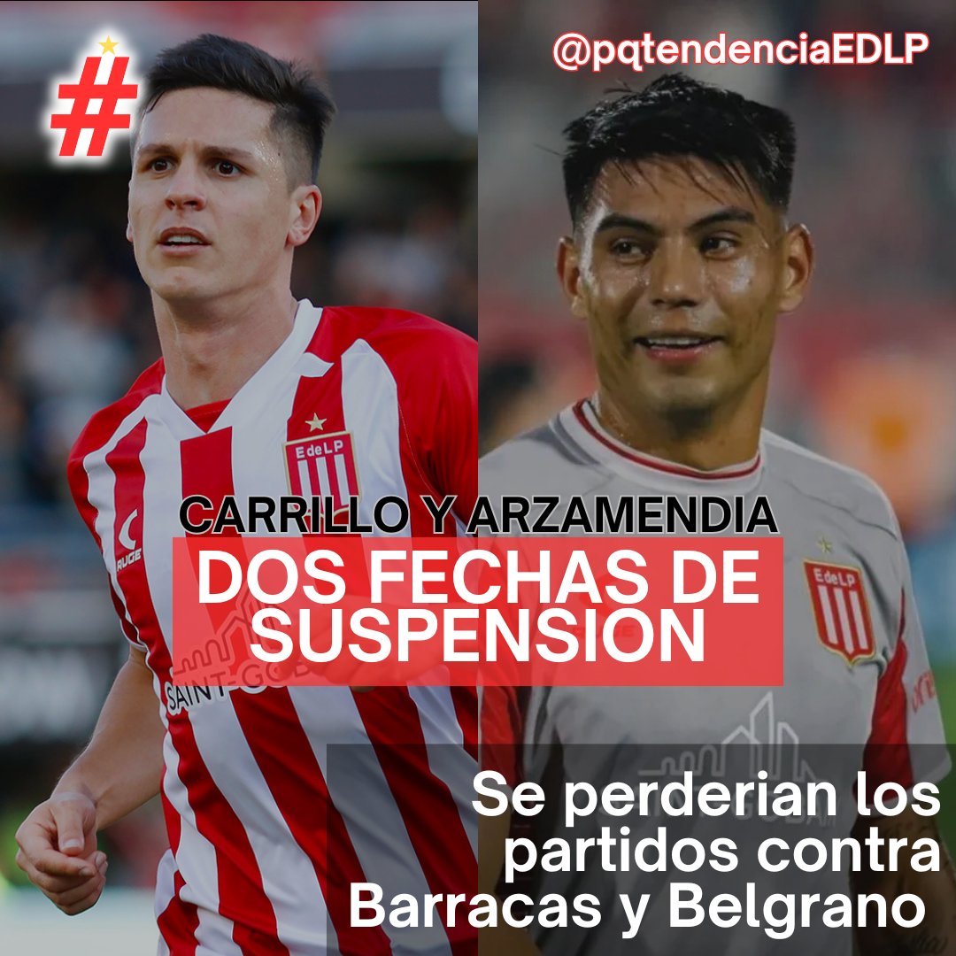 "CHIQUI TAPIA BOTON"

😳🧐Porque suspendieron a Guido Carrillo y a Santiago Arzamendia con 2 (DOS) FECHAS de suspensión tras ver la ROJA DIRECTA contra Newells. 

No estarán contra BARRACAS ni BELGRANO ❌

#EDLP 🇦🇹🦁