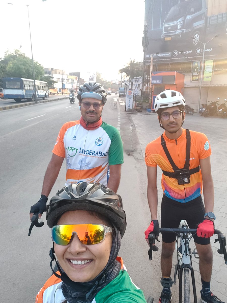 Happy Hyderabad Cyclist at Rio cafe