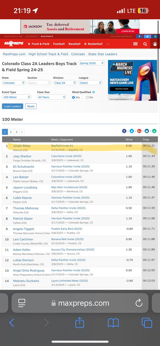 Jonah Ritter (@jonahritter_22) on Twitter photo Got 1st in the 200 and 2nd in the 100π₯ canβt wait to get fast <a href="/YAPtraining/">YAP Training πΊπ²</a> <a href="/ncsa/">NCSA College Recruiting</a> Got 1st in the 200 and 2nd in the 100π₯ canβt wait to get fast <a href="/YAPtraining/">YAP Training πΊπ²</a> <a href="/ncsa/">NCSA College Recruiting</a>