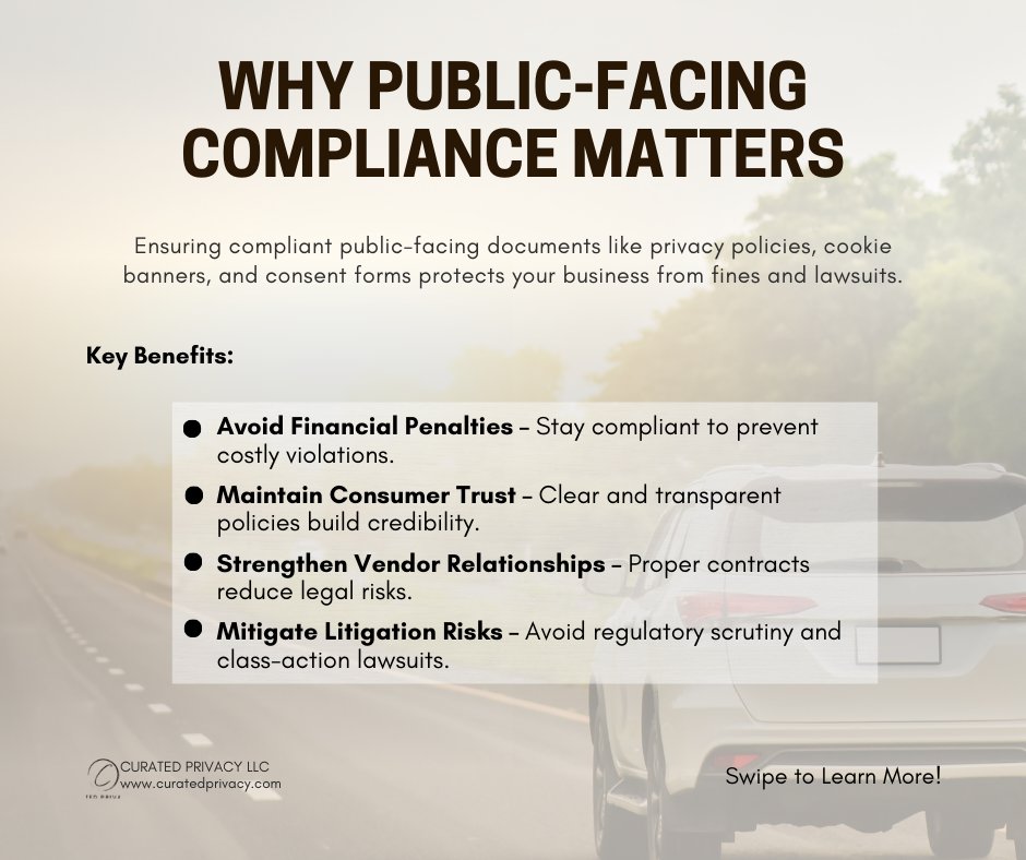 CuratedPrivacy's tweet photo. Is Your Business at Risk of Privacy Violations?

Honda was fined $632,500 for CCPA violations due to poor privacy practices. Don’t make the same mistake!

Get a FREE consultation today at: https://t.co/EhpnZmZJ40

 #Honda #CPPA #CCPACompliance #DataPrivacy #USPrivacyLaws https://t.co/nwxpO8Ecow