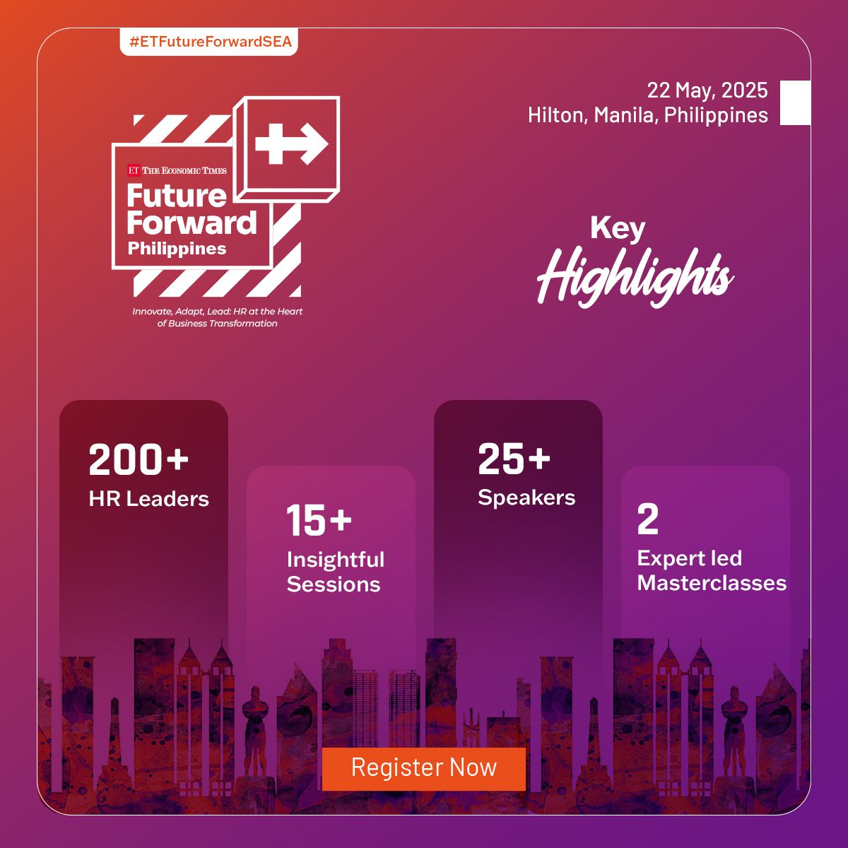 Key Highlights of The Economic Times Future Forward – Philippines!

Be part of the conversation shaping the future of HR and business transformation!

📅 Register now: bit.ly/4kGfdnp

#ETFutureForwardSEA #ETFutureForward #FutureOfWork #BusinessTransformation