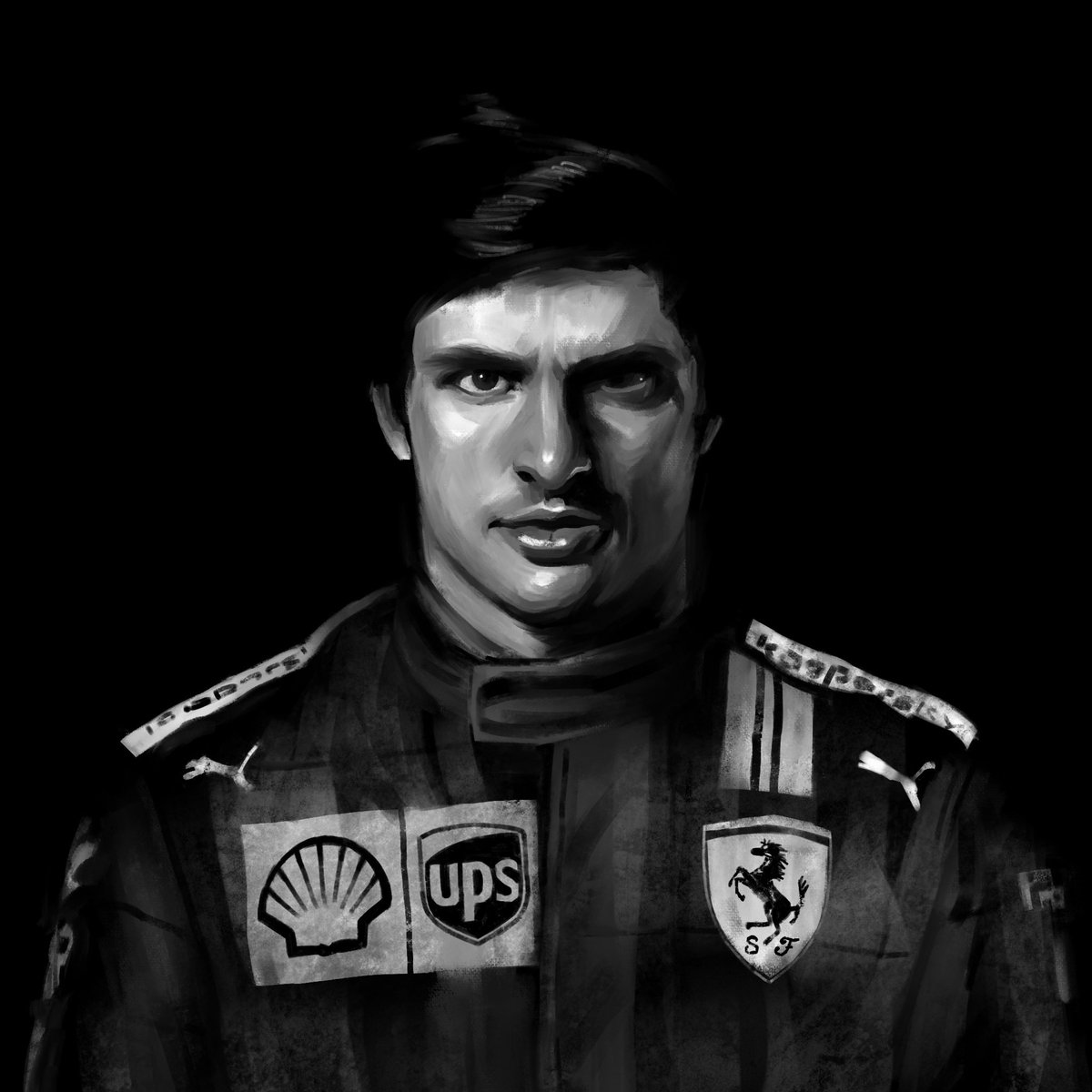 akanekuroda's tweet photo. ファンアート募集とのことで、前に描いたイラストを😊
F1ドライバー、格好良くて皆んな好きです！🙌
#F1DAZN https://t.co/BB1g8riR7e