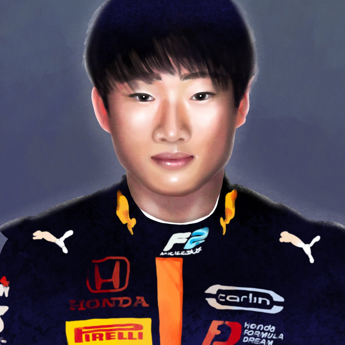 akanekuroda's tweet photo. ファンアート募集とのことで、前に描いたイラストを😊
F1ドライバー、格好良くて皆んな好きです！🙌
#F1DAZN https://t.co/BB1g8riR7e