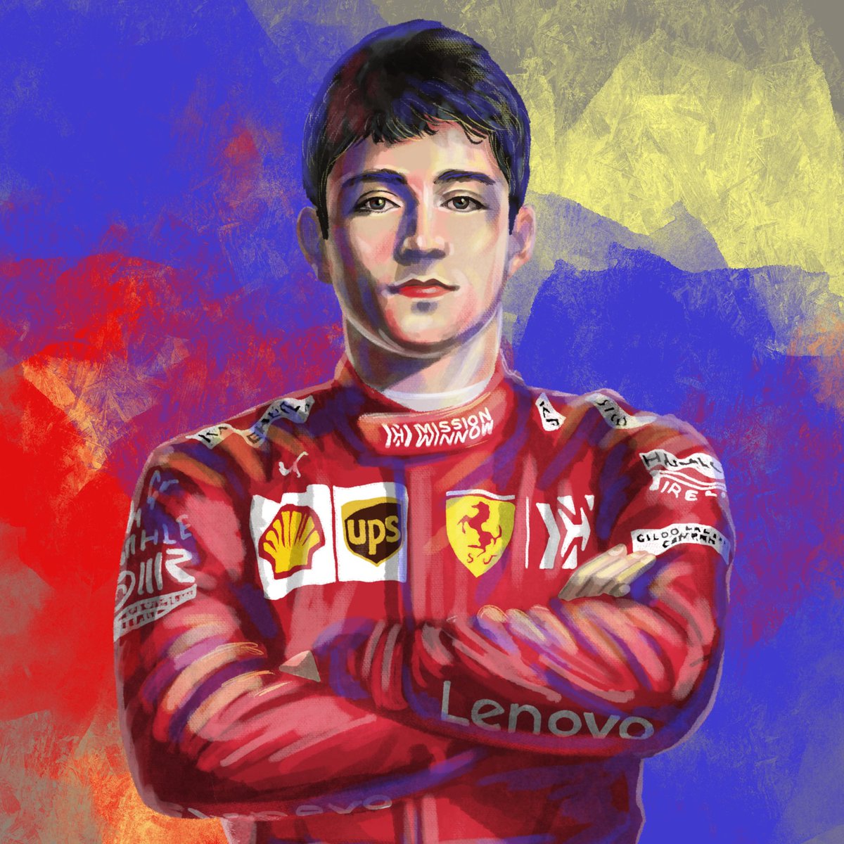 akanekuroda's tweet photo. ファンアート募集とのことで、前に描いたイラストを😊
F1ドライバー、格好良くて皆んな好きです！🙌
#F1DAZN https://t.co/BB1g8riR7e