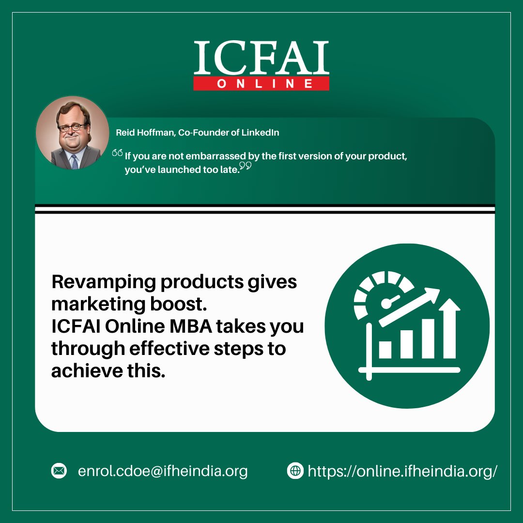 IcfaiOnline's tweet photo. Revamping products gives marketing boost. ICFAI Online MBA takes you through effective steps to achieve this.

Explore more: https://t.co/nnnOvd9D8L

#MarketingBoost #ICFAIOnlineMBA #businessquotes #ICFAIOnline #OnlineMBAProgram #successstories #BusinessNews #MBA #Entrepreneur https://t.co/FhPqdiFGLe