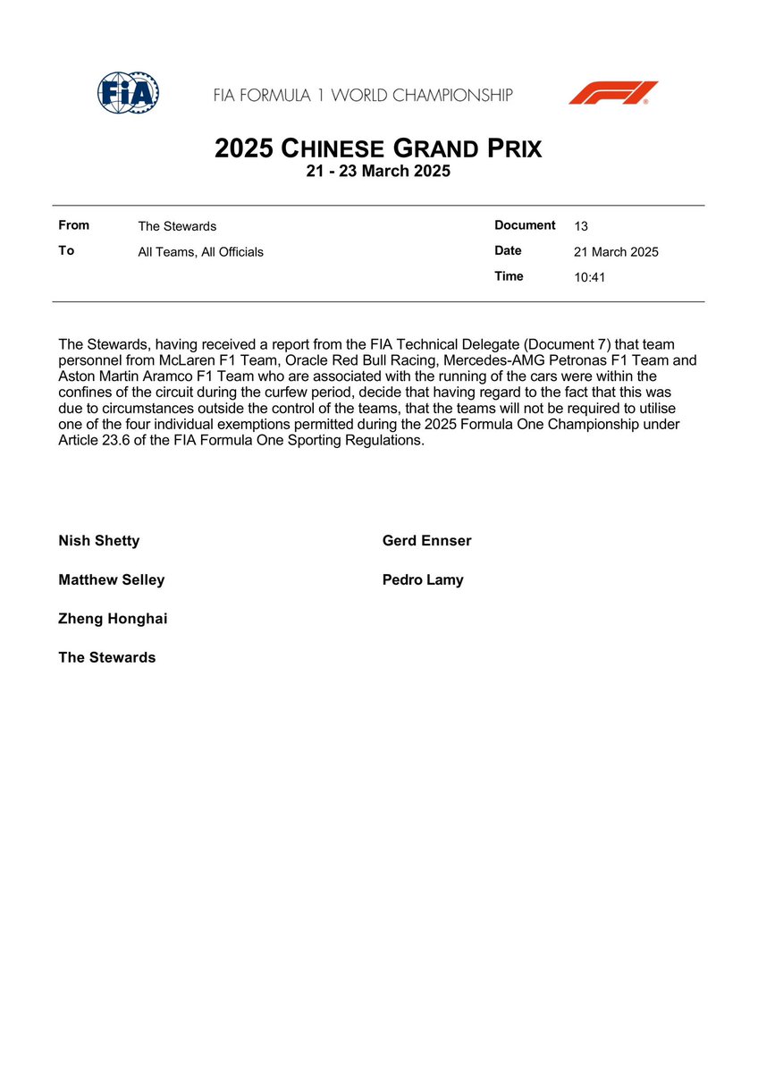 BertHellwig's tweet photo. @JunaidSamodien_ Stewards decision. Broken curfew will not count as one of the four ezceptions https://t.co/RIkI3ybsqU