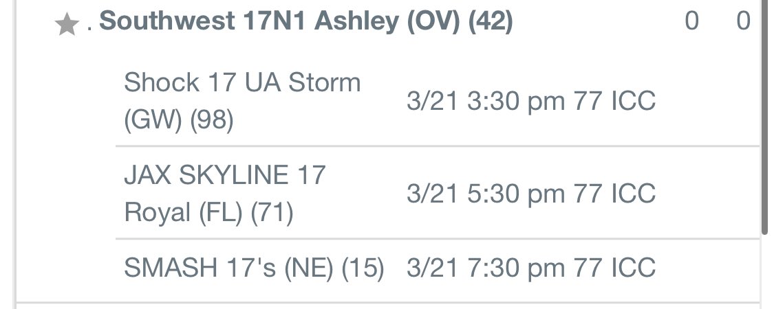 Leah McKinley (@leah_mckinley) on Twitter photo MEQ Day 1 Schedule! We play at 3:30, 5:30, and 7:30 on court 77 in the 17 USA division!! So excited to play against some great competition and work hard to hopefully earn a bid!!
#1 #libero #southwestvbc #weoverme
<a href="/CoachSamWol23/">Sam Wolinski</a> <a href="/VBallrecruiter/">Kara Hill</a> <a href="/Jennabanz/">Jenna Banz</a> MEQ Day 1 Schedule! We play at 3:30, 5:30, and 7:30 on court 77 in the 17 USA division!! So excited to play against some great competition and work hard to hopefully earn a bid!!
#1 #libero #southwestvbc #weoverme
<a href="/CoachSamWol23/">Sam Wolinski</a> <a href="/VBallrecruiter/">Kara Hill</a> <a href="/Jennabanz/">Jenna Banz</a>