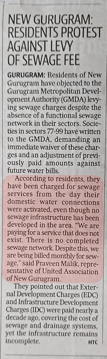 Praveenmalik86's tweet photo. Residents of #New_Gurugram protest against #sewage charges, seek waiver from @OfficialGMDA ,as GMDA is Charging for Sewage in Water bills,rather the sewage infrastructure is incomplete & societies are paying huge amount to tanker mafias for disposing off excess STP water despite of paying hefty amount as EDC/IDC that to 10-12 yrs ago for such basic services only 

@NayabSainiBJP @DevelopNewGgn @RenuSogan @MCManesar @DC_Gurugram @leenadhankhar