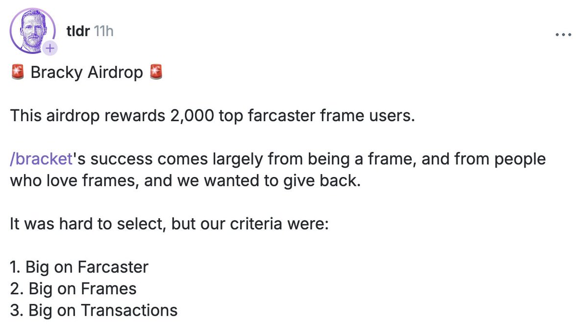 fangkuai_real's tweet image. 早上在Warpcast莫名其妙收到一份空投

查询了一下标准，在Warpcast排名前2000的frame用户都有资格

如果符合条件，会直接收到warpcast的系统通知

其实前2000的标准还比较宽松，如果曾经使用过frame功能都可以登陆warpcast查看一下，看讨论好像不少轻度用户也有得到空投